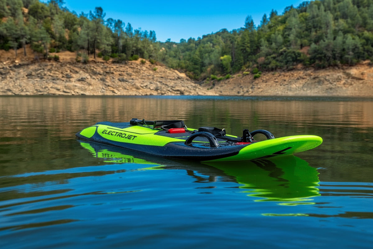 ElectroJet electric jetboard beside the water